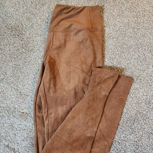 Suede leggings rusty brown